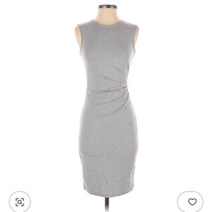 Theory Gray Ruched Bodycon Mini Dress